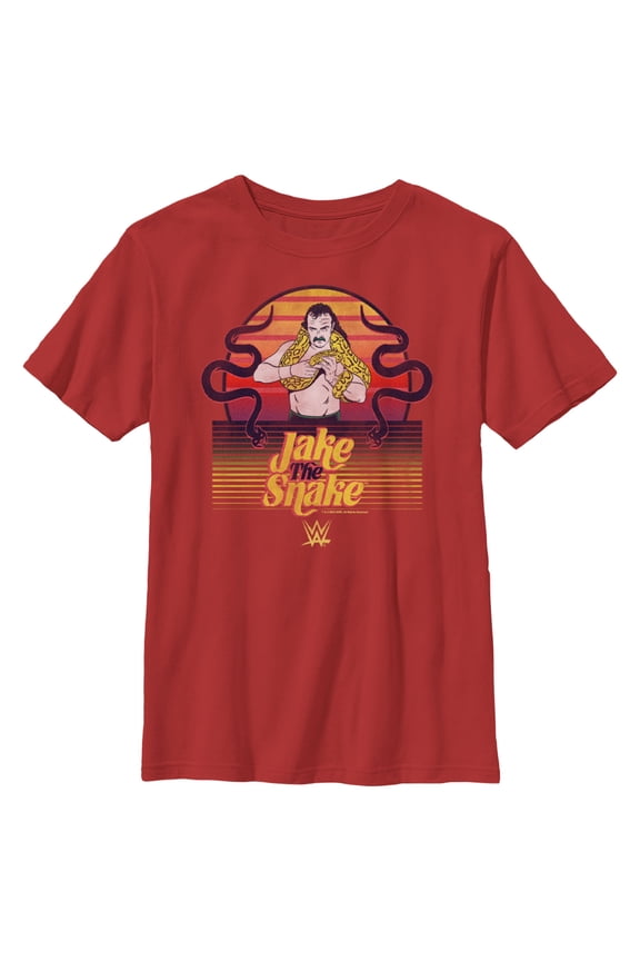 Boy's WWE Jake the Snake Retro Graphic Tee Red Large
