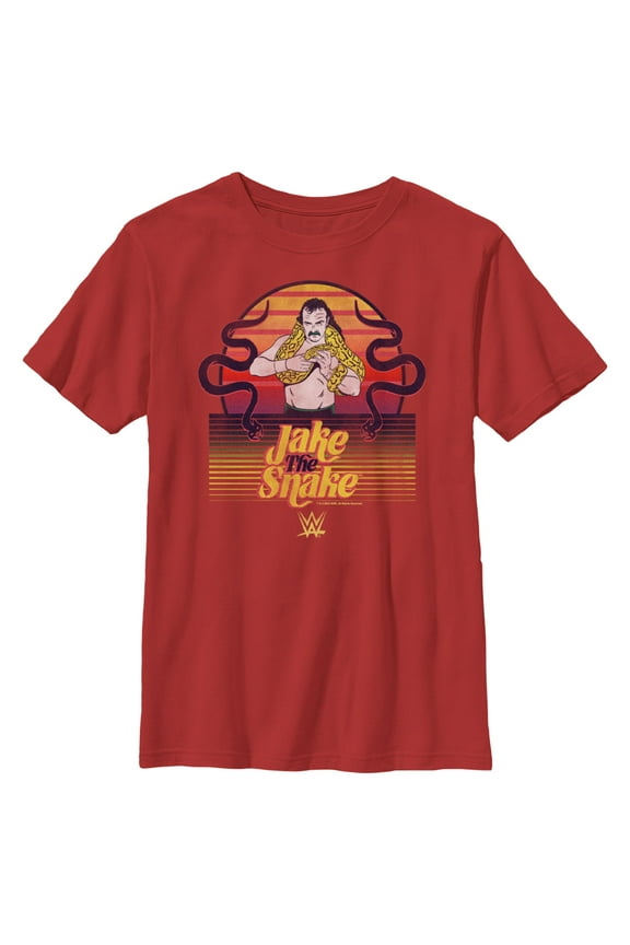 Boy's WWE Jake the Snake Retro Graphic Tee Red Small