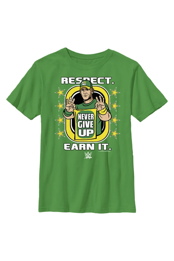 John Cena 'Respect Earn It' Boys' Graphic Tee, Kelly Green, Medium