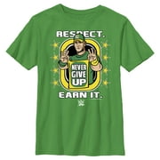 WWE John Cena 'Respect Earn It' Boys' Graphic Tee, Kelly Green, Medium