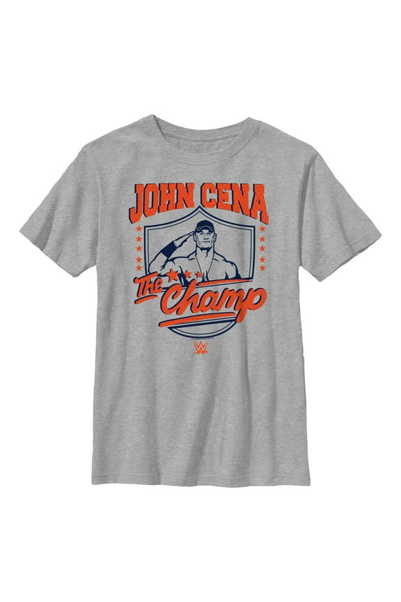 Boy's WWE John Cena The Champ Graphic Tee Athletic Heather Medium