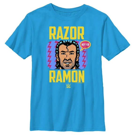 Boy's WWE Razor Ramon Comic Graphic Tee Turquoise Large
