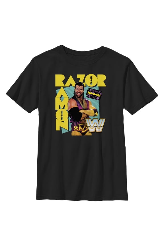 Boy's WWE Razor Ramon  Graphic Tee Black X Large