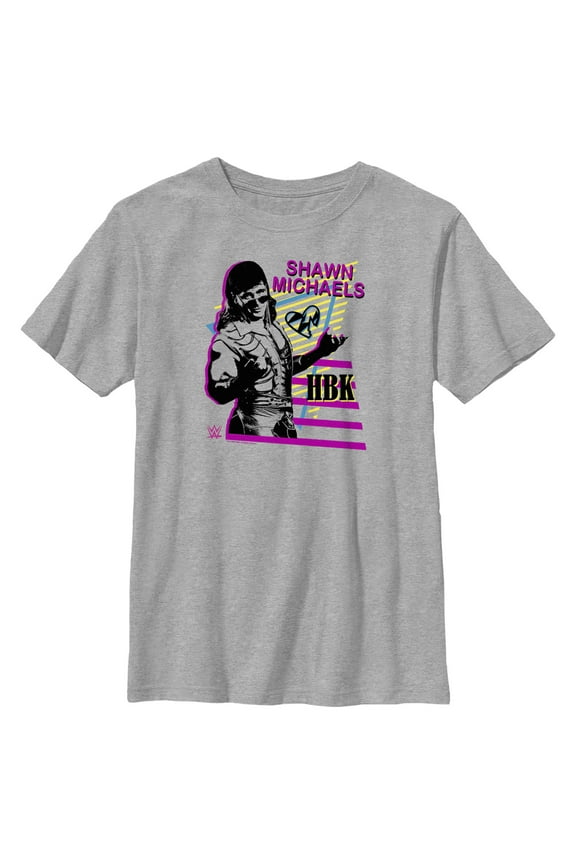 Boy's WWE Shawn Michaels HBK Graphic Tee Athletic Heather Small