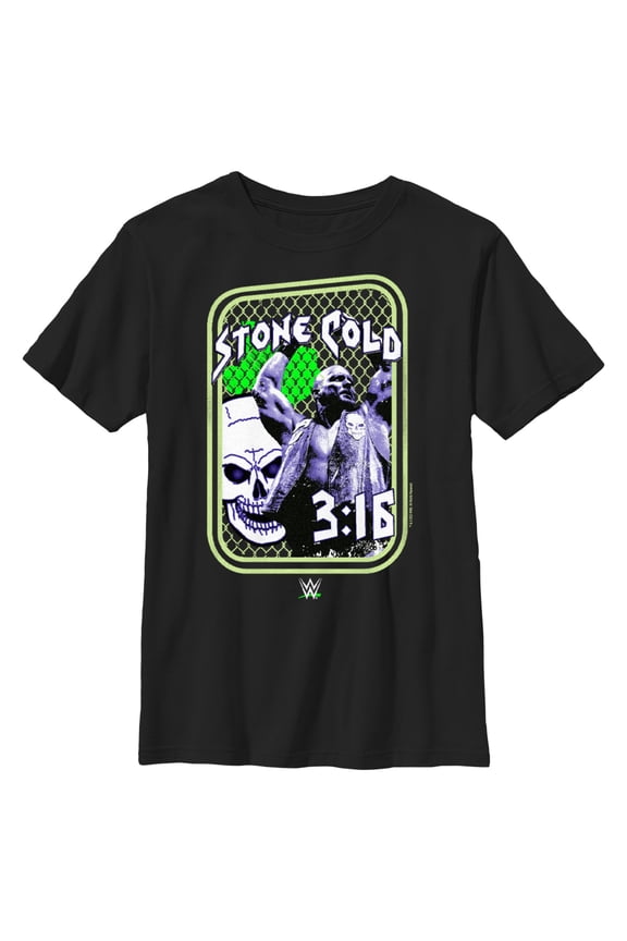 Boy's WWE Stone Cold Steve Austin 3:16 Collage Graphic Tee Black Small