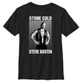thumbnail image 1 of Boy's WWE Stone Cold Steve Austin Black and White Photo  Graphic Tee Black X Large, 1 of 5