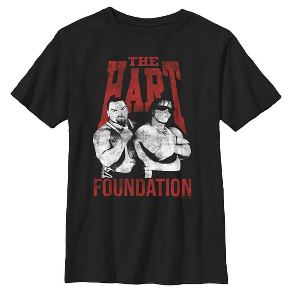 Boy's WWE The Hart Foundation Graphic Tee Black Small