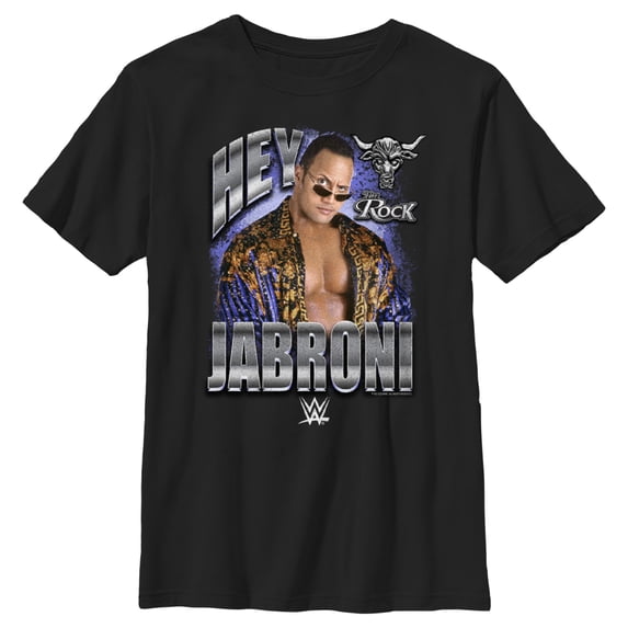 Boy's WWE The Rock Hey Jabroni Graphic Tee Black X Large