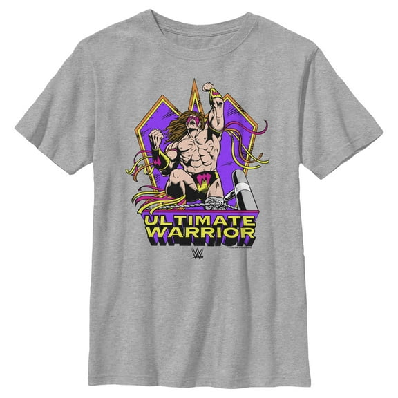 Boy's WWE Ultimate Warrior Comic Graphic Tee Athletic Heather Medium