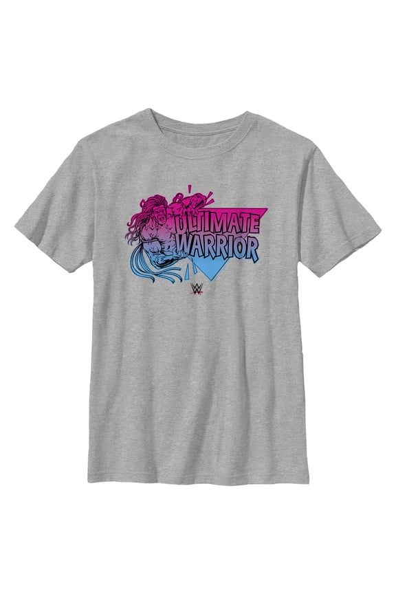 Boy's WWE Ultimate Warrior Logo Graphic Tee Athletic Heather Large