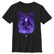 Boys WWE Undertaker Purple Flames Graphic Tee Black X Small