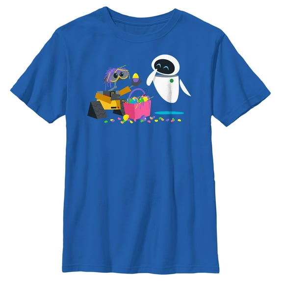 Boy's Wall-E Easter Basket Fun Graphic Tee Royal Blue Large