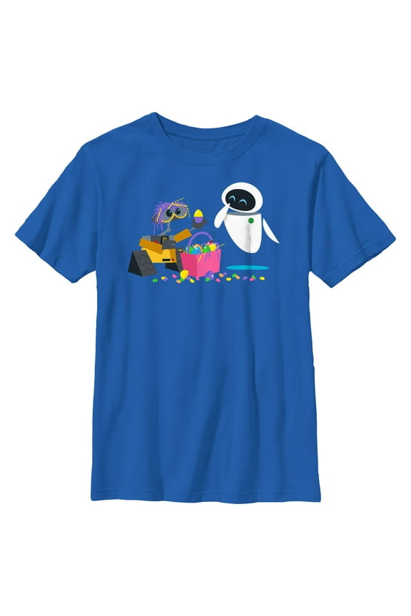 Boy's Wall-E Easter Basket Fun Graphic Tee Royal Blue Small