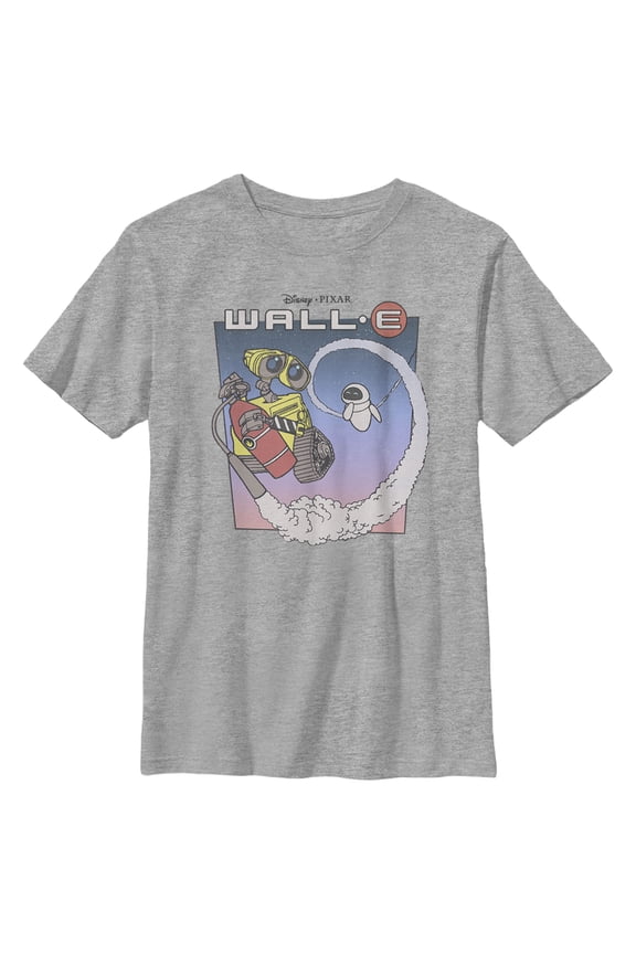 Boy's Wall-E Eve Journey Into Space With Fire Extinguisher Graphic Tee Athletic Heather Small