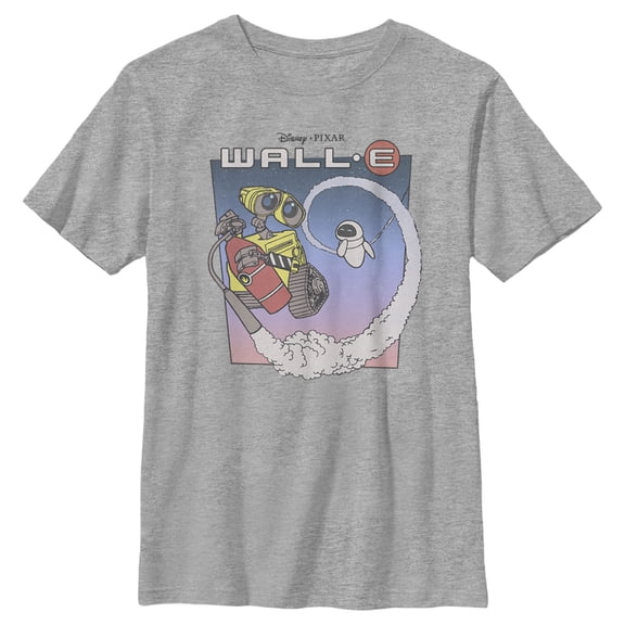 Boy's Wall-E Eve Journey Into Space With Fire Extinguisher  Graphic Tee Athletic Heather X Large