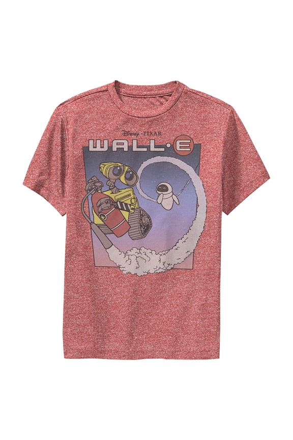 Boy's Wall-E Journey Into Space Performance Graphic Tee Red Heather Small