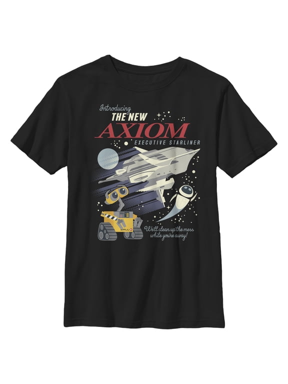 Boy's Wall-E New Axiom Poster Graphic Tee Black Large