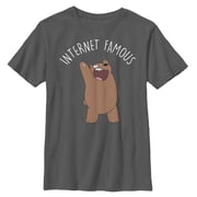 Boys We Bare Bears Grizzly Internet Famous Graphic Tee Charcoal Small