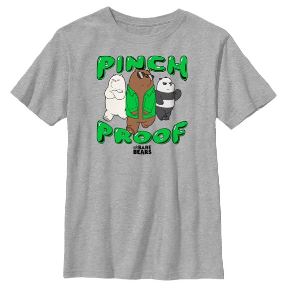 Boy's We Bare Bears St. Patrick's Day Pinch Proof Graphic Tee Athletic Heather X Large