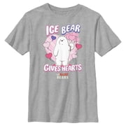 Boys We Bare Bears Valentines Day Ice Bear Gives Hearts Graphic Tee Athletic Heather Large
