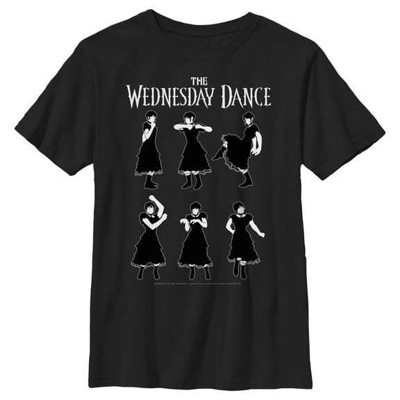 Boy's Wednesday Dance Moves  Graphic Tee Black Medium