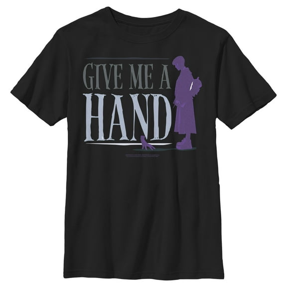 Boy's Wednesday Give Me a Hand Graphic Tee Black Large