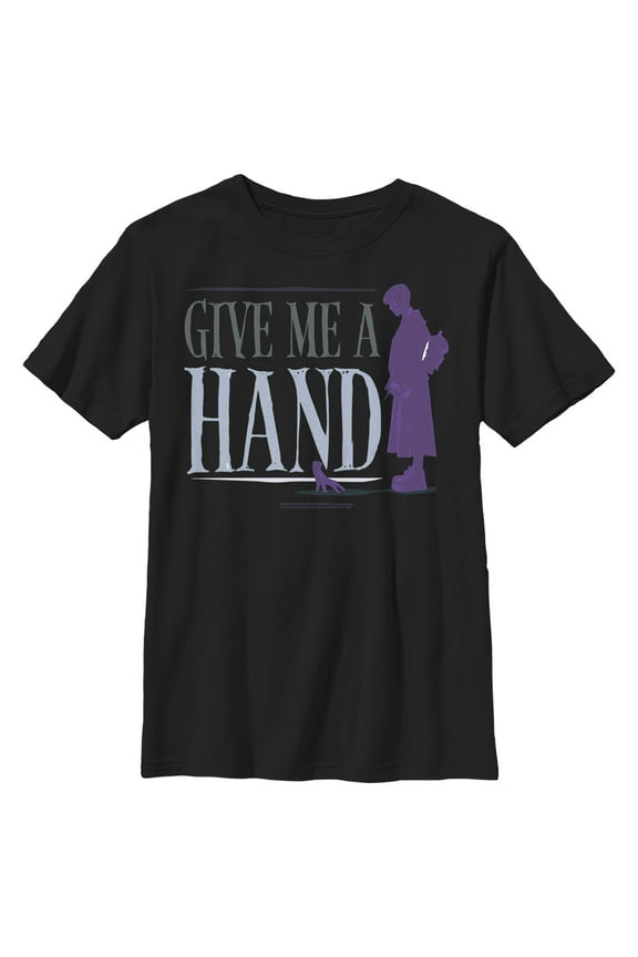Boy's Wednesday Give Me a Hand Graphic Tee Black Medium
