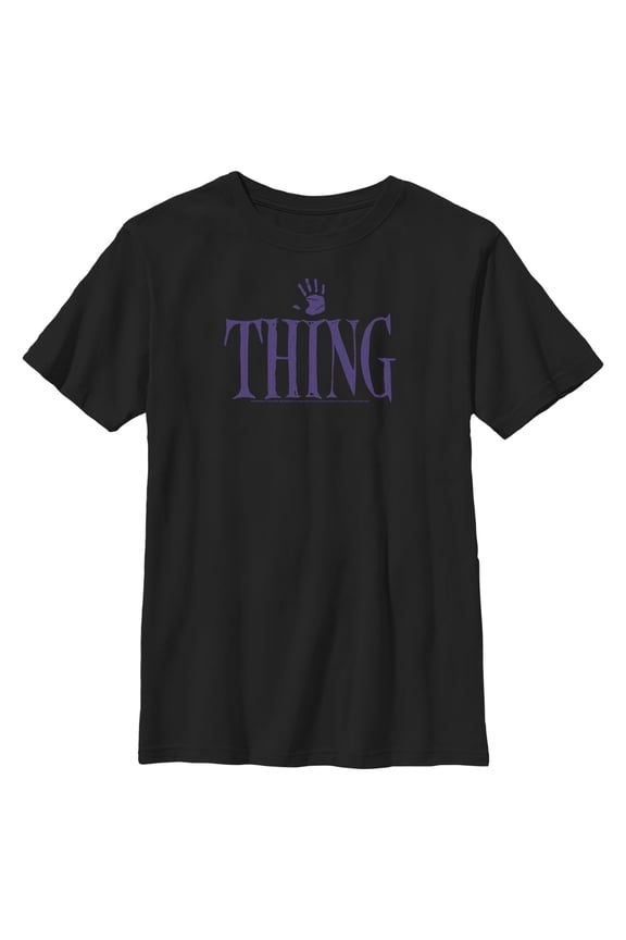 Boy's Wednesday Thing Logo Graphic Tee Black Small