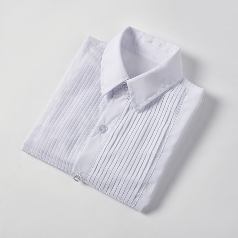 Boy's White Shirt With a Pleated Pattern on the Chest to be Worn During the Wedding Graduation Ceremony - Walmart.com Boy's White Shirt With a Pleated Pattern on the Chest to be Worn During the Wedding Graduation Ceremony - Walmart.com