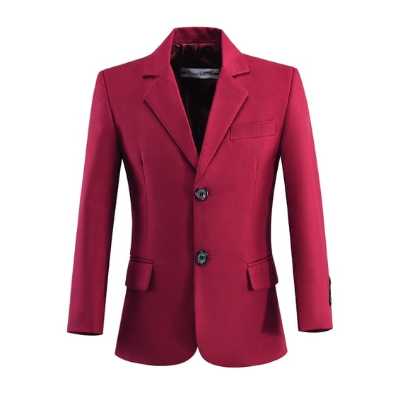 Boy's Wine Red Suit Jacket Formal Suit for Wedding Church Birthday Party Prom School Homecoming Stage Show