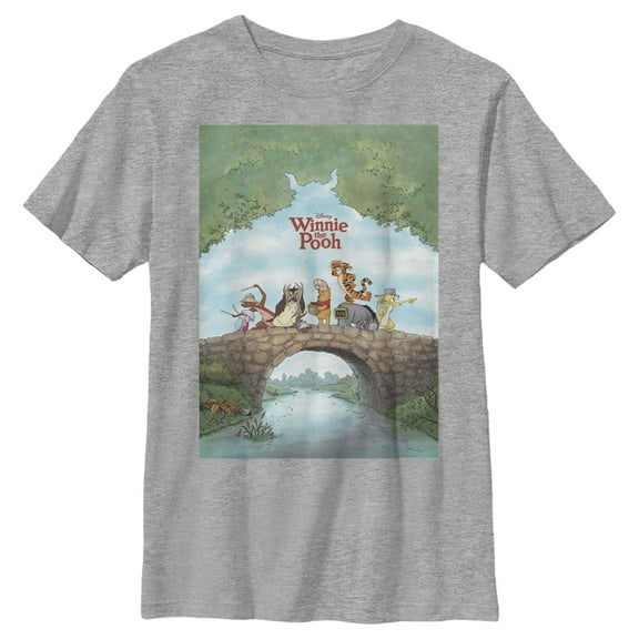 Boy's Winnie the Pooh Adventure Poster  Graphic Tee Athletic Heather Small