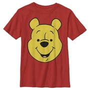 Boy's Winnie the Pooh Bear Big Face Graphic Tee Red Medium