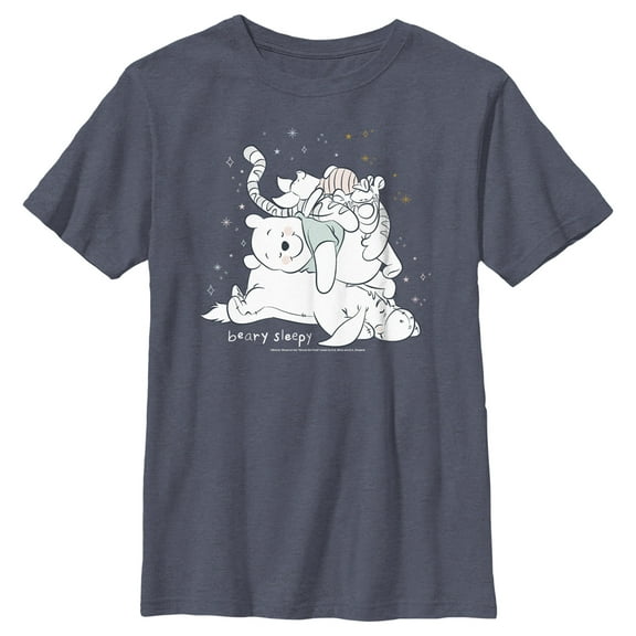Boy's Winnie the Pooh Beary Sleepy Graphic Tee Navy Blue Heather X Large