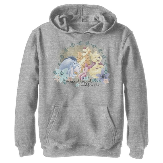 Boy's Winnie the Pooh Best Friends Pull Over Hoodie Athletic Heather Small