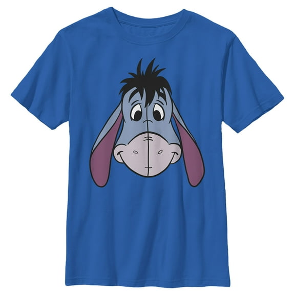 Boy's Winnie the Pooh Eeyore Face Portrait  Graphic Tee Royal Blue Medium