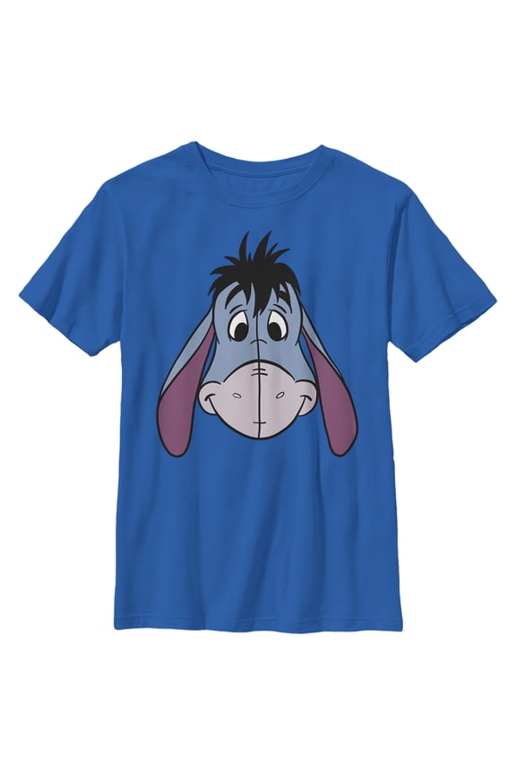 Boy's Winnie the Pooh Eeyore Face Portrait Graphic Tee Royal Blue Medium