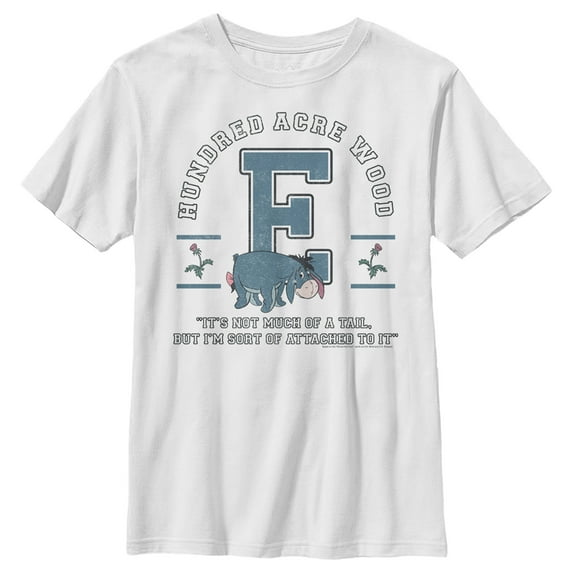 Boy's Winnie the Pooh Eeyore Jersey Graphic Tee White Large