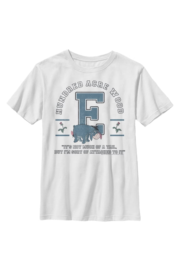 Boy's Winnie the Pooh Eeyore Jersey Graphic Tee White X Small