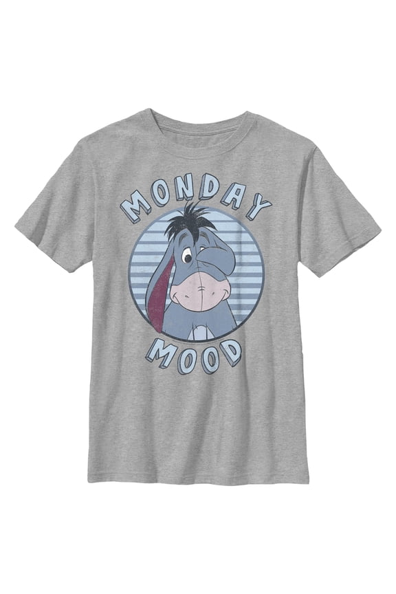 Boy's Winnie the Pooh Eeyore Monday Mood  Graphic Tee Athletic Heather Medium