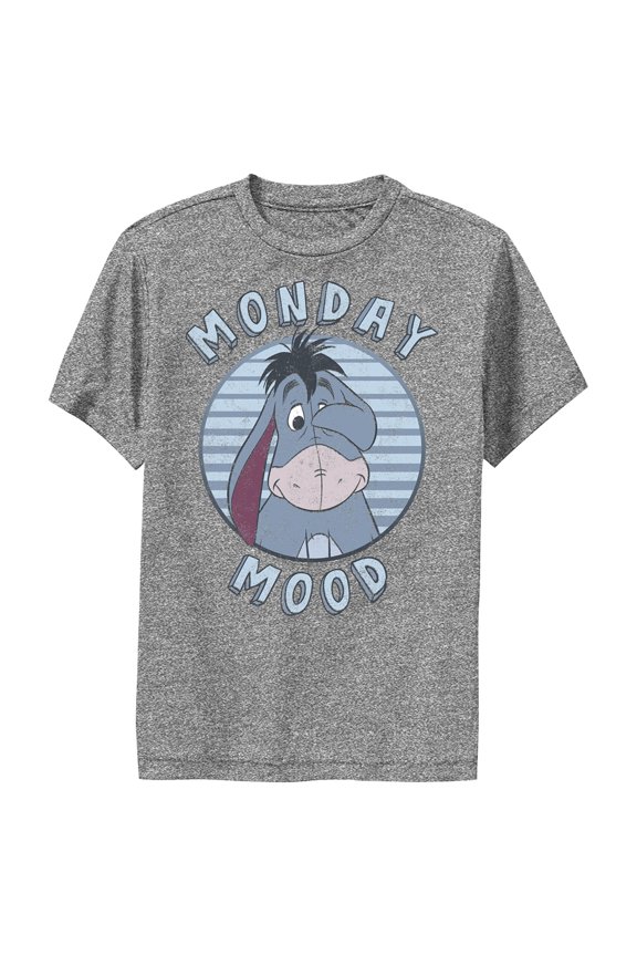 Boy's Winnie the Pooh Eeyore Monday Mood Performance Graphic Tee Charcoal Heather Medium