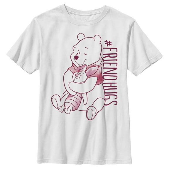 Boy's Winnie the Pooh Friend Hugs  Graphic Tee White Medium