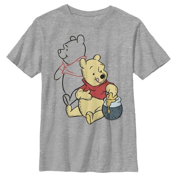 Boy's Winnie the Pooh Honey and Happiness  Graphic Tee Athletic Heather Medium