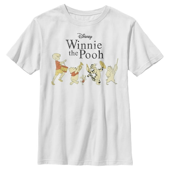 Boy's Winnie the Pooh Music Parade Graphic Tee White X Small