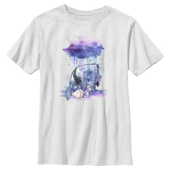 Boy's Winnie the Pooh Rainy Watercolor Eeyore  Graphic Tee White X Small