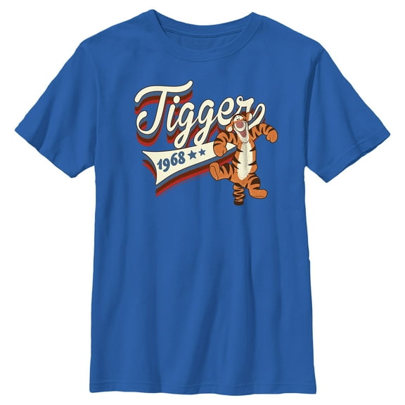 Boy's Winnie the Pooh Red, White, and Blue Tigger  Graphic Tee Royal Blue X Large