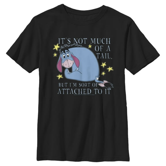 Boy's Winnie the Pooh Sort of Attached  Graphic Tee Black Large