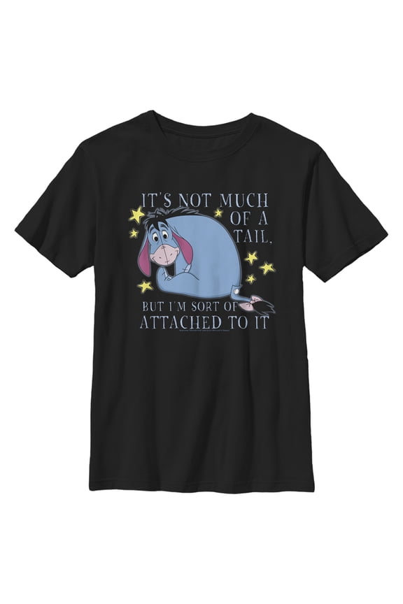 Boy's Winnie the Pooh Sort of Attached  Graphic Tee Black X Large