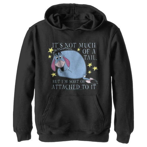Boy's Winnie the Pooh Sort of Attached  Pull Over Hoodie Black Medium