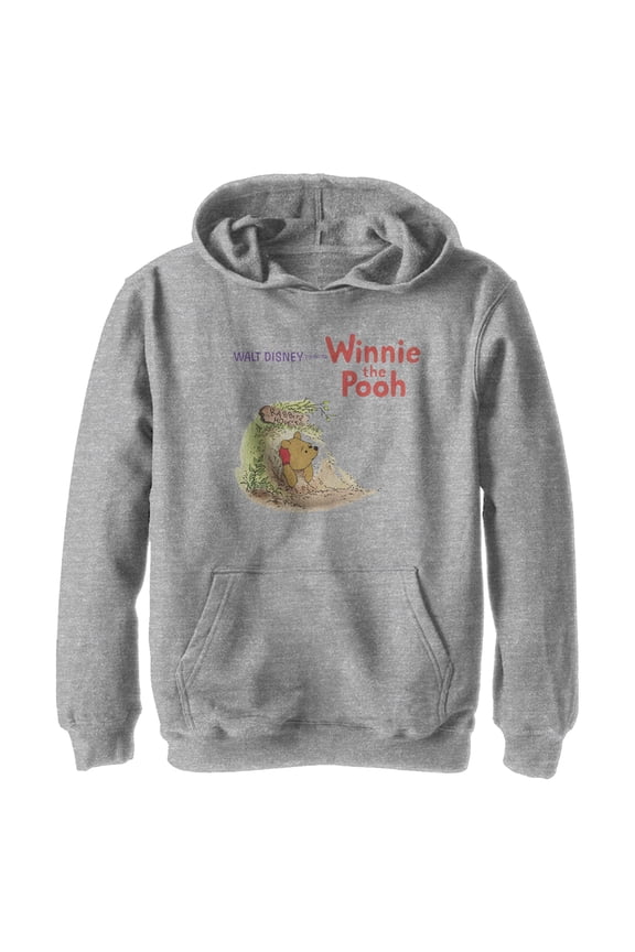 Boy's Winnie the Pooh Stuck in Rabbit's House Pull Over Hoodie Athletic Heather Medium