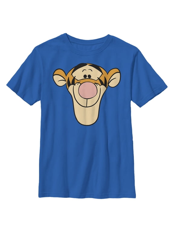 Boy's Winnie the Pooh Tigger Big Face Graphic Tee Royal Blue Large